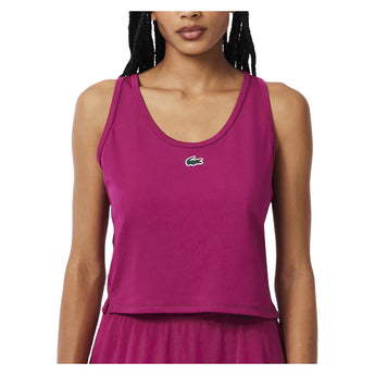 Women's Core Performance Tennis Training Tank Top Rubine Red, Lacoste, Tennis Express, TF8875-JBDF26-1