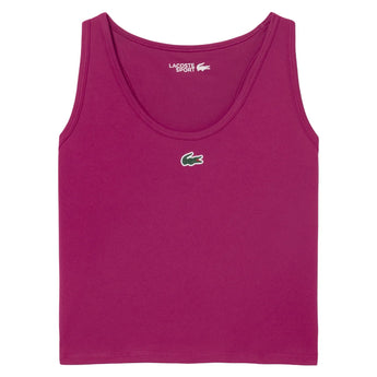 Women's Core Performance Tennis Training Tank Top Rubine Red, Lacoste, Rubine Red, Tennis Express, TF8875-JBDF26-RUBINE-RED-1
