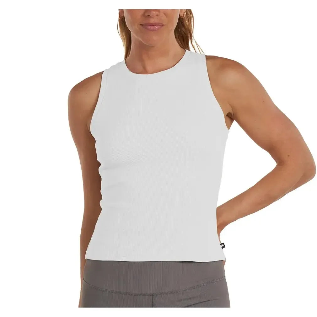 Women's V-Neck Tennis Tank - Racerback With Built-In Bra, Mesh Sides For Ventilation