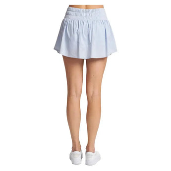 Women's Smocked Waist Tiered Tennis Skort-Apparel-Thrive Societe-TM7067064_BAYBLUE-1-Tennis Express