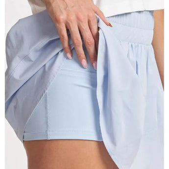 Women's Smocked Waist Tiered Tennis Skort-Apparel-Thrive Societe-TM7067064_BAYBLUE-Tennis Express