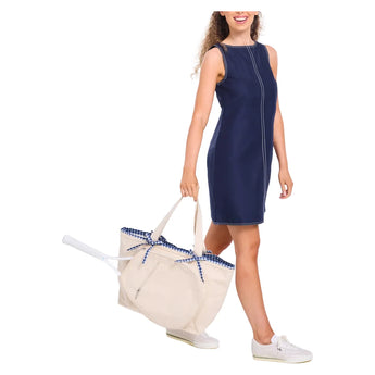 Women's Tennis Tie Tote Navy Gingham, Ame and Lulu, Tennis Express, TTT436-B-3