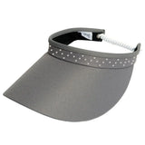 Women's Bling Coil Visor-Apparel-Glove It-VB6-B-Gray-Tennis Express