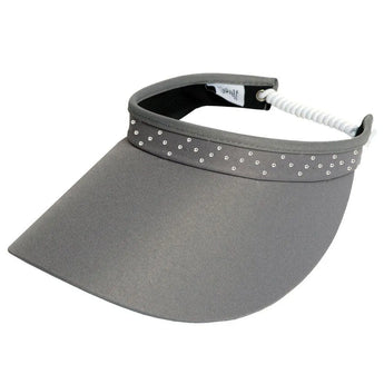 Women's Bling Coil Visor-Apparel-Glove It-VB6-B-Gray-Tennis Express