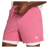 Men's Volley 6 Inch Unlined Tennis Short Chateau Rose,Apparel,Wilson,,,Tennis Express,WM00008P051001-F26-6
