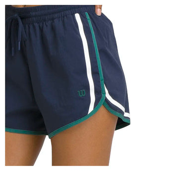 Women's Ellyn Tennis Short Classic Navy and Field Green-Apparel-Wilson-WW00301511DBC-S25-6-Tennis Express