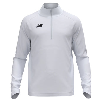 Men's Athletics Half Zip 2.0 White and Team Black,Apparel,New Balance,White/Team Black,S,Tennis Express,tmmt748gwt_1