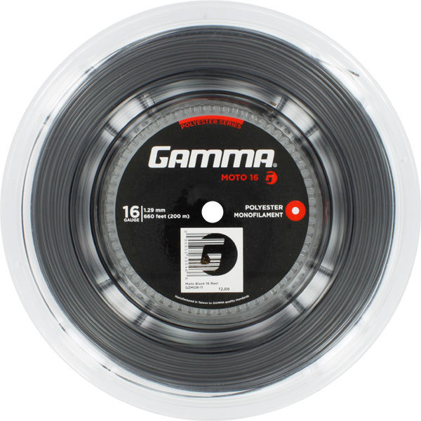 Gamma Moto 16G Tennis String Reel Black | Gamma Durability String | Tennis  Express