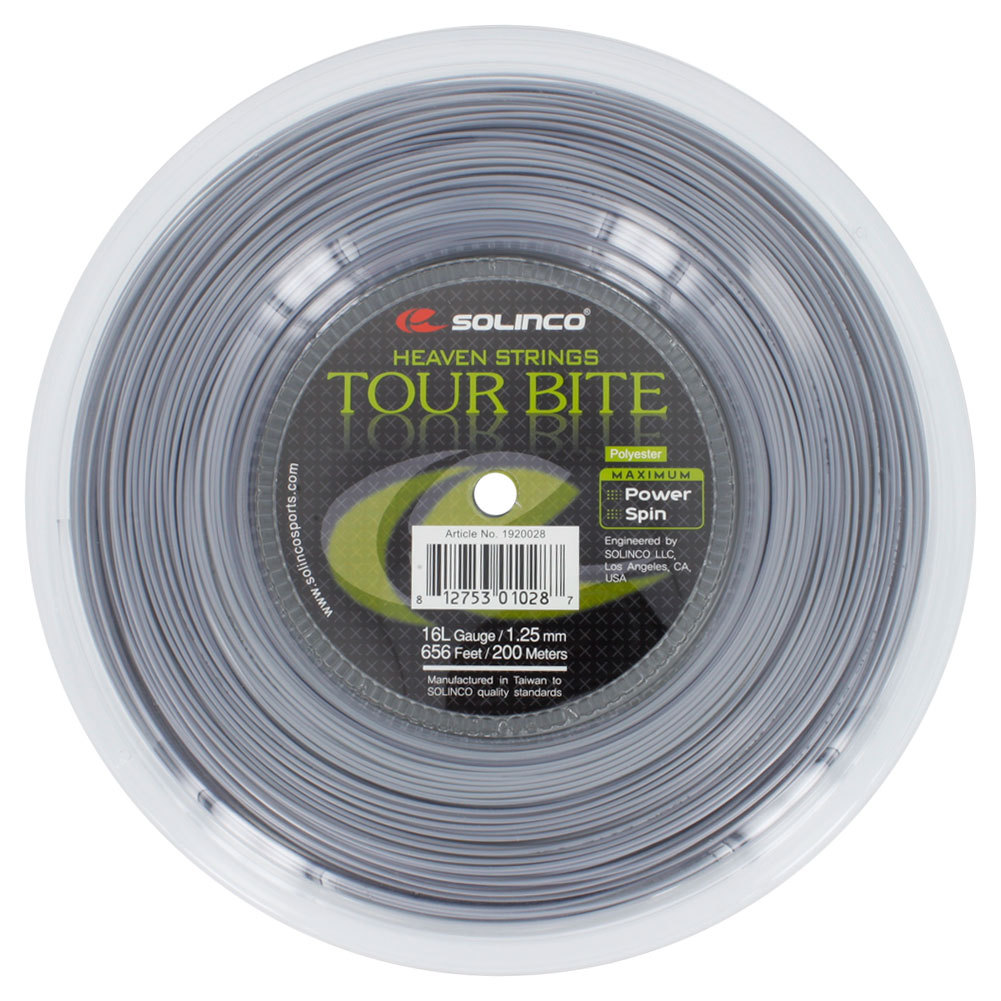 Solinco Tour Bite 16L Reel Tennis String Silver | Tennis Express