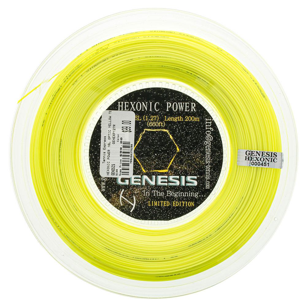 Genesis Hexonic Power 16L Optic Yellow Tennis String Reel | Genesis  Polyester String | Tennis Express