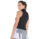 Women's Sleeveless Rib Tennis Polo Black-Apparel-K-Swiss-0021-Tennis Express