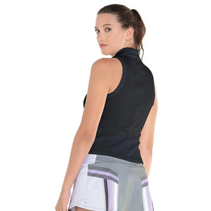 Women's Sleeveless Rib Tennis Polo Black-Apparel-K-Swiss-0021-Tennis Express