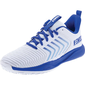 Men's Ultrashot Light Tennis Shoes White and Dazzling Blue, K-Swiss, WHITE/DAZZLING_BLUE, Tennis Express, 04767-158S26-WHITE-DAZZLING-BLUE-2