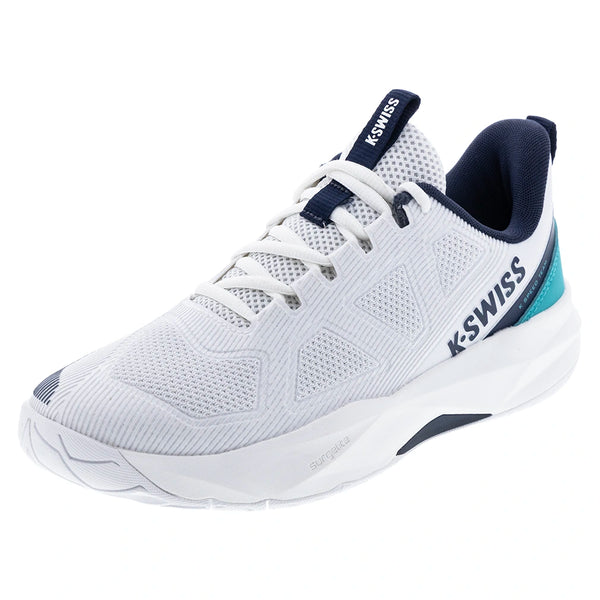 Men's K-Speed Team Tennis Shoes White and Baltic,Footwear,K-Swiss,White/Baltic,7,Tennis Express,04898-131F26copy_8729f787-16c0-4265-af07-317a5da9a6ea