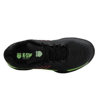 Men's Hypercourt Express 2 Tennis Shoes Black and Soft Neon Green-Footwear-K-Swiss-06613-011F25-3-Tennis Express