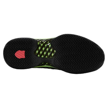 Men's Hypercourt Express 2 Clay Tennis Shoes Black and Soft Neon Green-Footwear-K-Swiss-06614-034F25-5-Tennis Express