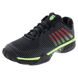 Men's Hypercourt Express 2 Clay Tennis Shoes Black and Soft Neon Green-Footwear-K-Swiss-06614-034F25copy-Tennis Express