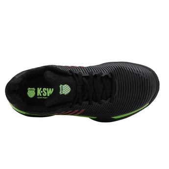 Men's Hypercourt Express 2 2E Width Tennis Shoes Black and Soft Green-Footwear-K-Swiss-06806-034F25-3-Tennis Express