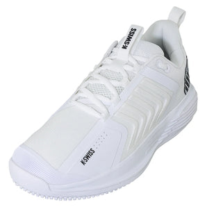 Men's Ultrashot 3 Grass Tennis Shoes White and Black, K-Swiss, Tennis Express, 08560-102B-1