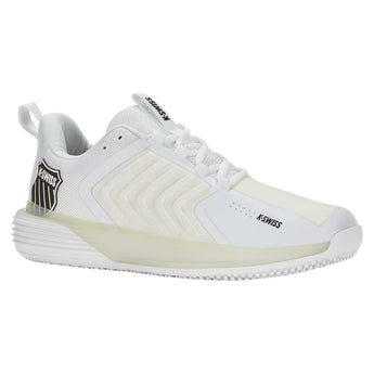 Men's Ultrashot 3 Grass Tennis Shoes White and Black, K-Swiss, Tennis Express, 08560-102B-3