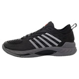 Men's Hypercourt Supreme 2 Tennis Shoes Black and Steel Gray-Footwear-K-Swiss-09071-038S24-1-Tennis Express