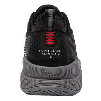 Men's Hypercourt Supreme 2 Tennis Shoes Black and Steel Gray-Footwear-K-Swiss-09071-038S24-2-Tennis Express
