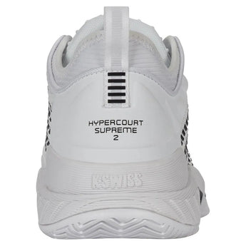 Men's Hypercourt Supreme 2 Tennis Shoes White and Black-Footwear-K-Swiss-09071-102-3-Tennis Express