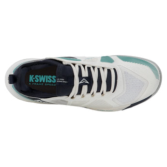 Men's CLAY Court K-Frame Speed Rublo Tennis Shoes Blanc de Blanc and Carbon,Footwear,K-Swiss,,,Tennis Express,09485-162F26-3