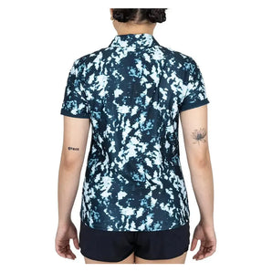 Women's Dri-FIT Victory Short Sleeve Print Tennis Polo Armory Navy and White-Apparel-Nike-0M6A9677copy-Tennis Express