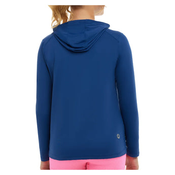 Juniors' Full Zip Tennis Hoodie Navy, BloqUV, Tennis Express, 1003-NVYF26-1