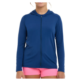 Juniors' Full Zip Tennis Hoodie Navy, BloqUV, Navy, Tennis Express, 1003-NVYF26-NAVY-1