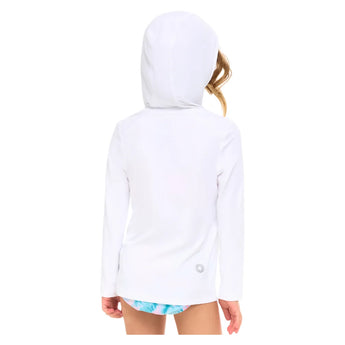 Juniors' Full Zip Tennis Hoodie White, BloqUV, Tennis Express, 1003-WHTF26-1