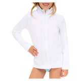 Juniors' Full Zip Tennis Hoodie White, BloqUV, Tennis Express, 1003-WHTF26-2