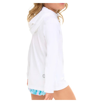 Juniors' Full Zip Tennis Hoodie White, BloqUV, Tennis Express, 1003-WHTF26-4