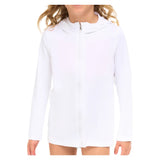 Juniors' Full Zip Tennis Hoodie White, BloqUV, White, Tennis Express, 1003-WHTF26-WHITE-1