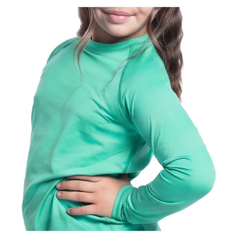 Juniors' Crew Neck Long Sleeve Tennis Top Jade, BloqUV, Tennis Express, 1005-JDEF26-2