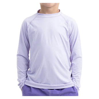 Juniors' Crew Neck Long Sleeve Tennis Top Lavender, BloqUV, Tennis Express, 1005-LVDF26-2