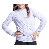 Juniors' Crew Neck Long Sleeve Tennis Top Lavender, BloqUV, Tennis Express, 1005-LVDF26-4