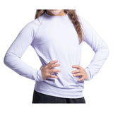 Juniors' Crew Neck Long Sleeve Tennis Top Lavender, BloqUV, Tennis Express, 1005-LVDF26-5