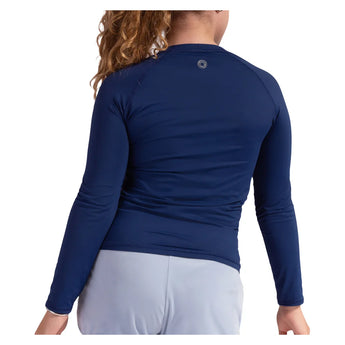 Juniors' Crew Neck Long Sleeve Tennis Top Navy, BloqUV, Tennis Express, 1005-NVYF26-1