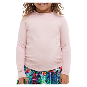 Juniors' Crew Neck Long Sleeve Tennis Top Tickle Me Pink, BloqUV, Tennis Express, 1005-TMPF26-1