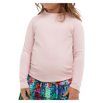 Juniors' Crew Neck Long Sleeve Tennis Top Tickle Me Pink, BloqUV, Tennis Express, 1005-TMPF26-2