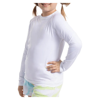 Juniors' Crew Neck Long Sleeve Tennis Top White, BloqUV, Tennis Express, 1005-WHTF26-2