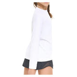 Juniors' Crew Neck Long Sleeve Tennis Top White, BloqUV, Tennis Express, 1005-WHTF26-4