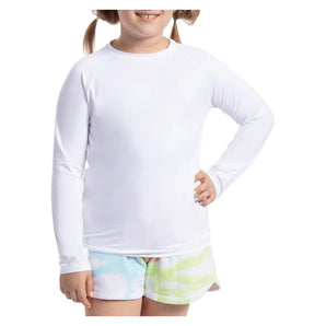 Juniors' Crew Neck Long Sleeve Tennis Top White, BloqUV, White, Tennis Express, 1005-WHTF26-WHITE-1