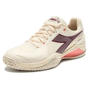 Women's Blushield Torneo 3 AG Tennis Shoes Whisper White and Maroon-Footwear-Diadora-101.181467_C0184_1-Tennis Express