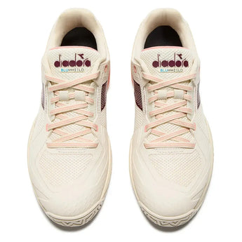 Women's Blushield Torneo 3 AG Tennis Shoes Whisper White and Maroon-Footwear-Diadora-101.181467_C0184_2-Tennis Express