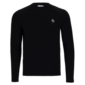 Men's Solid Performance Long Sleeve Tennis Raglan Caviar-Apparel-Penguin-101587-DEFAULT-L-Tennis Express