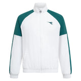 Unisex Match Tennis Track Jacket Optical White and Shaded Spruce-Apparel-Diadora-Optical White/Shaded Spruce-S, [current_file_name-Tennis Express