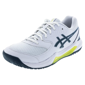 Men's GEL-Dedicate 8 Tennis Shoes White and Ironclad-Footwear-Asics-6-WHITE/IRONCLAD, [current_file_name-Tennis Express